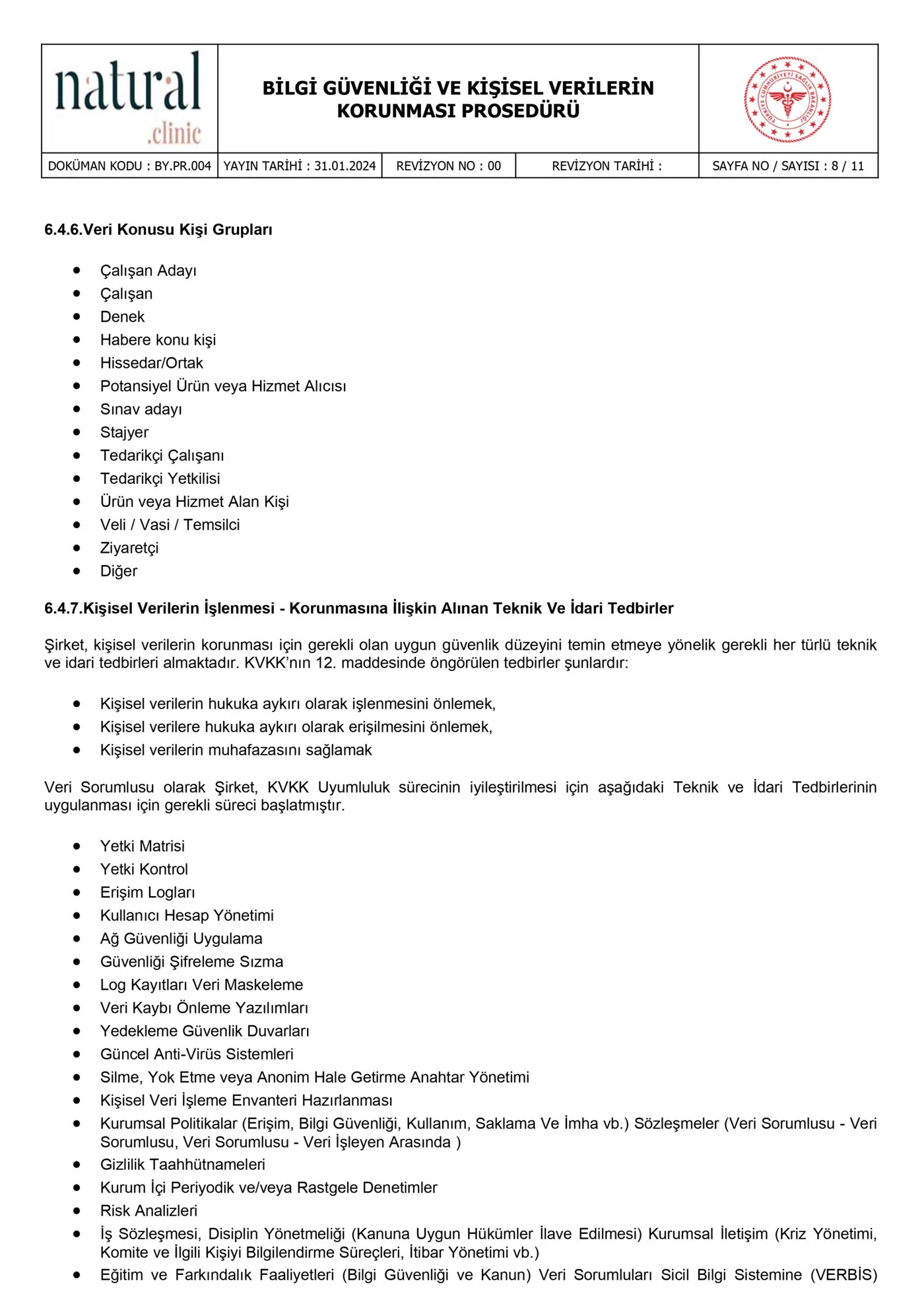 Prosedür belgesi, sayfa 8